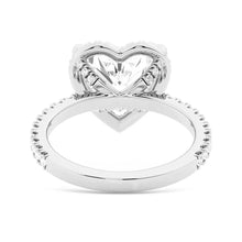 Load image into Gallery viewer, Halo Half Eternity Heart Shaped Moissanite Engagement Ring