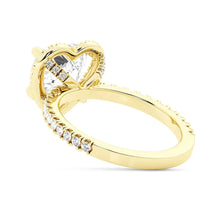 Load image into Gallery viewer, Halo Half Eternity Heart Shaped Moissanite Engagement Ring