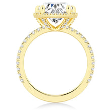Load image into Gallery viewer, Halo Half Eternity Heart Shaped Moissanite Engagement Ring