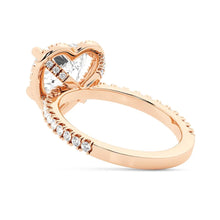 Load image into Gallery viewer, Halo Half Eternity Heart Shaped Moissanite Engagement Ring
