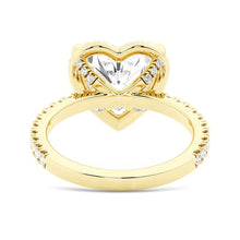 Load image into Gallery viewer, Halo Half Eternity Heart Shaped Moissanite Engagement Ring