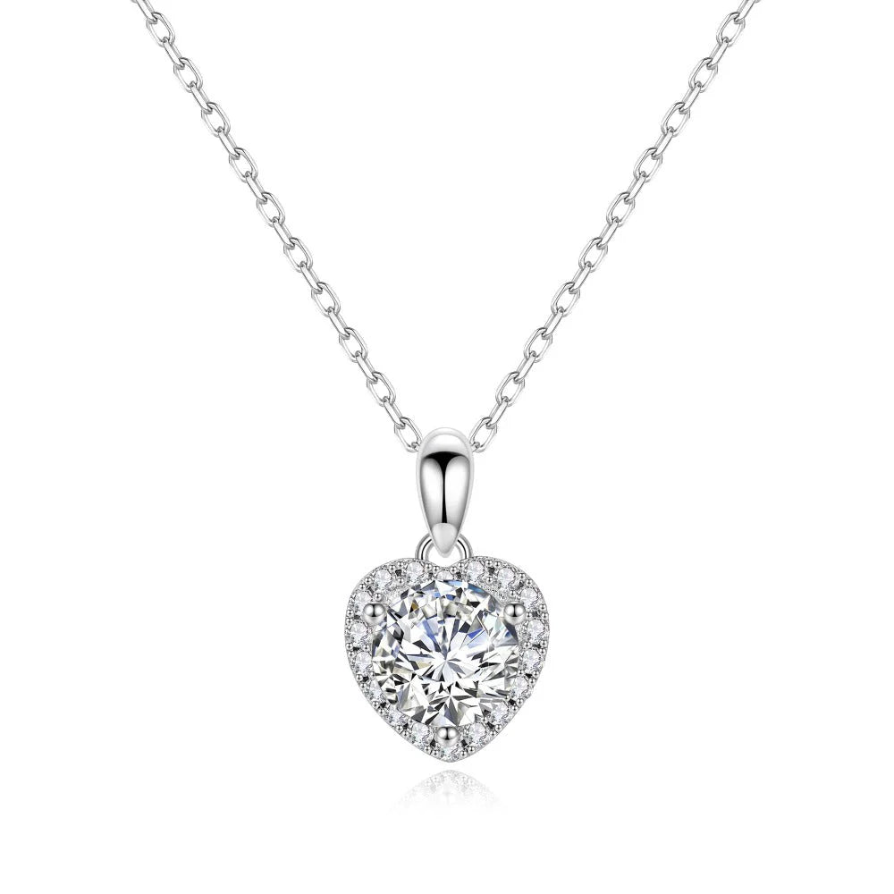 heart moissanite necklace  