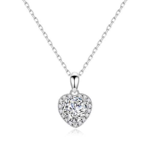 heart moissanite necklace  