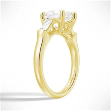 Load image into Gallery viewer, Heart-Shaped Moissanite Engagement Ring with Tapered Baguette Side Stones