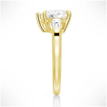 Load image into Gallery viewer, Heart-Shaped Moissanite Engagement Ring with Tapered Baguette Side Stones