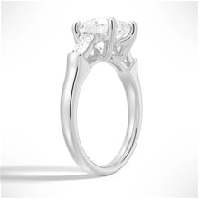 Load image into Gallery viewer, Heart-Shaped Moissanite Engagement Ring with Tapered Baguette Side Stones
