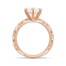 Load image into Gallery viewer, Infinity Milgrain Pear Shaped Moissanite Engagement Ring