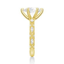 Load image into Gallery viewer, Infinity Milgrain Pear Shaped Moissanite Engagement Ring