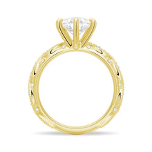 Load image into Gallery viewer, Infinity Milgrain Pear Shaped Moissanite Engagement Ring