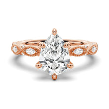 Load image into Gallery viewer, Infinity Milgrain Pear Shaped Moissanite Engagement Ring