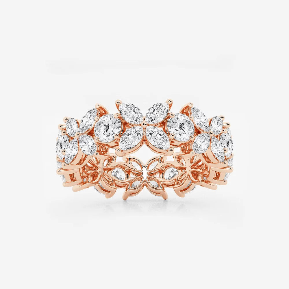 Elegant Eternity Ring with Flower Design