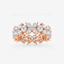 Load image into Gallery viewer, Elegant Eternity Ring with Flower Design