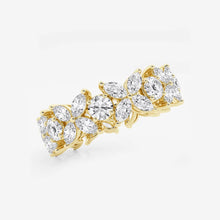 Load image into Gallery viewer, Stackable Floral Moissanite Eternity Band