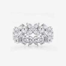 Load image into Gallery viewer, Floral Eternity Band with Moissanite Stones