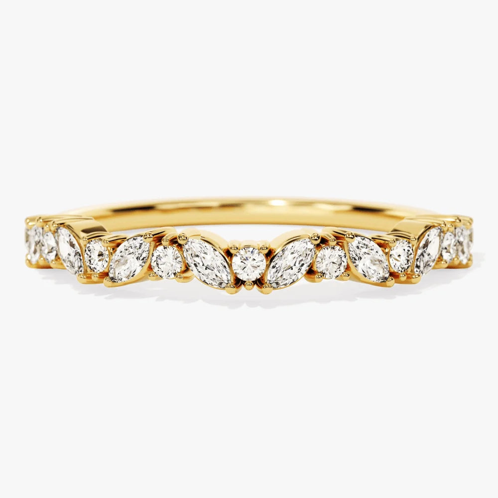 Micropavé Oval and Marquise Moissanite Bridal Set