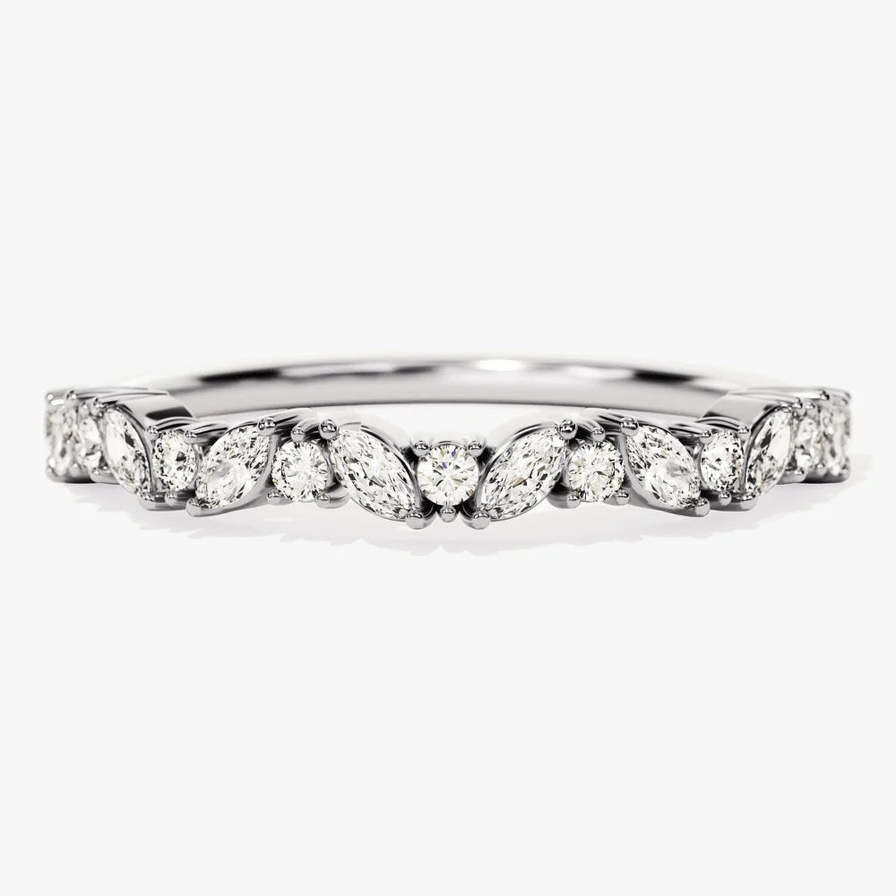Micropavé Oval and Marquise Moissanite Bridal Set