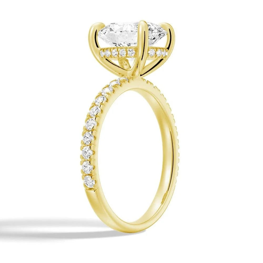 Micropavé Oval and Marquise Moissanite Bridal Set
