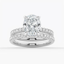 Load image into Gallery viewer, Micropavé Oval Hidden Halo Moissanite Bridal Set
