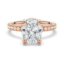 Load image into Gallery viewer, Micropavé Oval Hidden Halo Moissanite Bridal Set