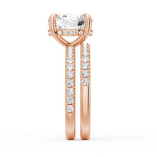 Load image into Gallery viewer, Micropavé Oval Hidden Halo Moissanite Bridal Set