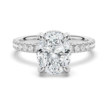Load image into Gallery viewer, Micropavé Oval Hidden Halo Moissanite Bridal Set