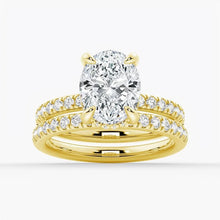 Load image into Gallery viewer, Micropavé Oval Hidden Halo Moissanite Bridal Set