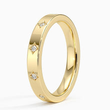 Load image into Gallery viewer, V Curve Marquise Round Moissanite Band