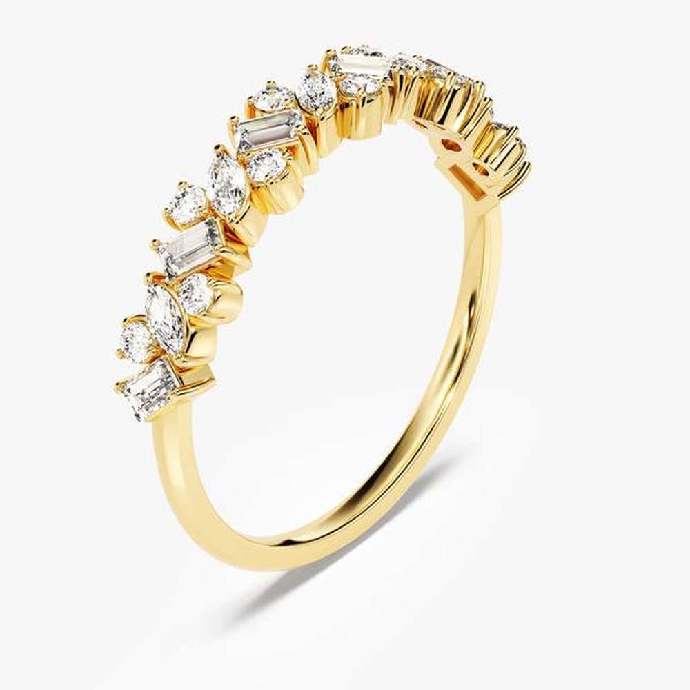 Multi-Cut Moissanite Wedding Band – Unique Eternity Ring