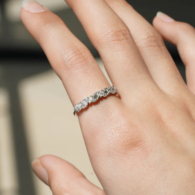 Multi-Cut Moissanite Wedding Band – Unique Eternity Ring