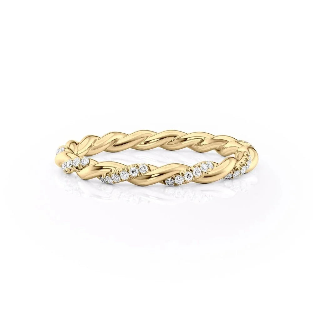 Pavé Braided Moissanite Wedding Band