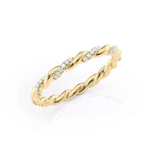Load image into Gallery viewer, Pavé Delicately Braided Moissanite Wedding Band – Elegant Eternity Ring in Silver, Gold or Platinum
