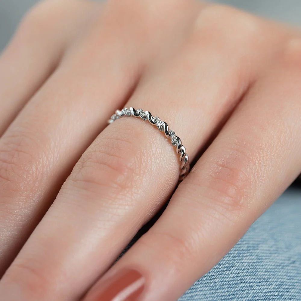 Stackable Moissanite Wedding Ring