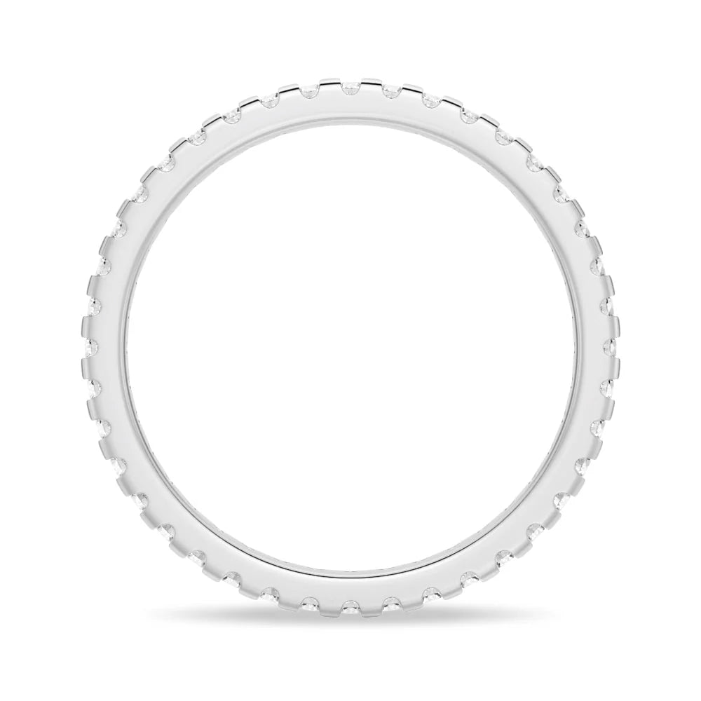 Unique Moissanite Wedding Band – Artistic Statement Eternity Ring
