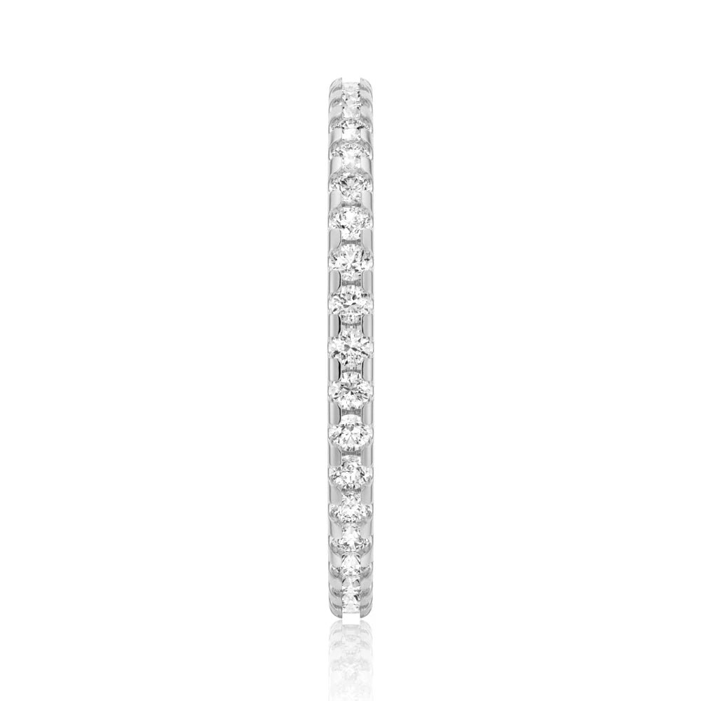 Unique Moissanite Wedding Band – Artistic Statement Eternity Ring
