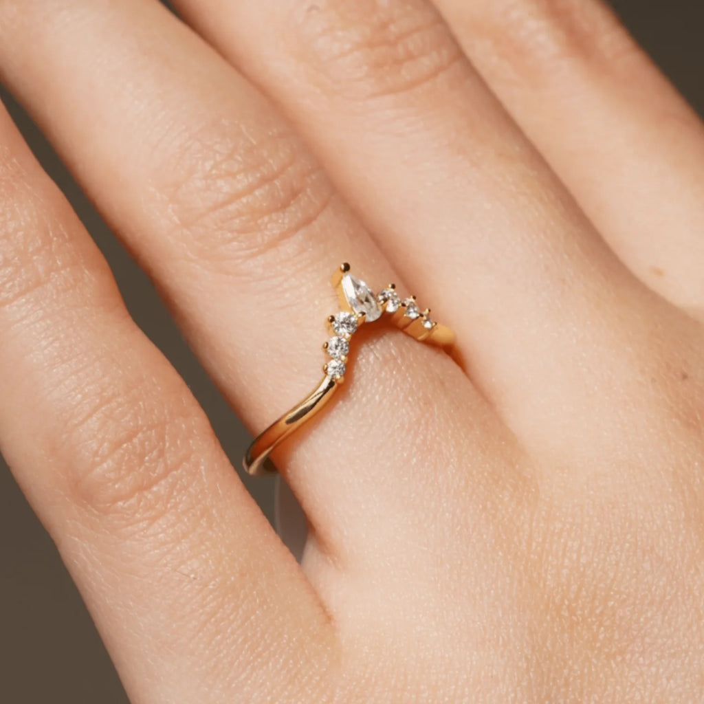 Moissanite Wedding Band in Gold