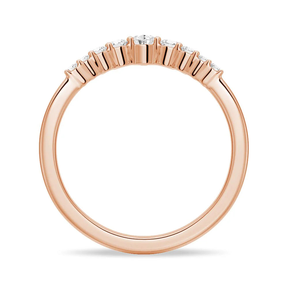 Crown Shape Moissanite Wedding Band – Elegant Eternity Ring