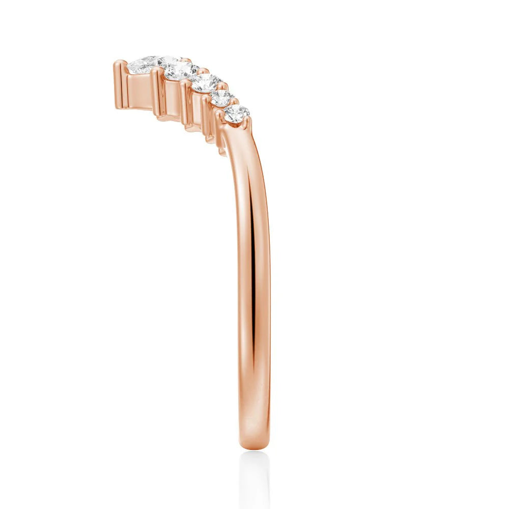 Crown Shape Moissanite Wedding Band – Elegant Eternity Ring