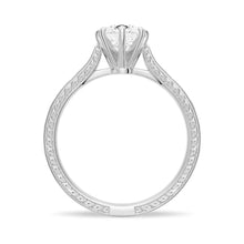 Load image into Gallery viewer, Pear Shaped Moissanite Engagement Ring With Milgrain Edges