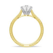 Load image into Gallery viewer, Pear Shaped Moissanite Engagement Ring With Milgrain Edges
