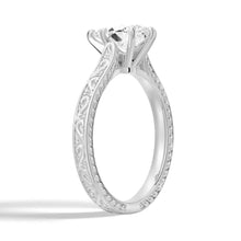 Load image into Gallery viewer, Pear Shaped Moissanite Engagement Ring With Milgrain Edges