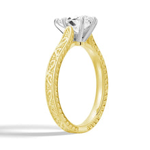 Load image into Gallery viewer, Pear Shaped Moissanite Engagement Ring With Milgrain Edges