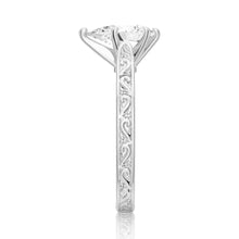 Load image into Gallery viewer, Pear Shaped Moissanite Engagement Ring With Milgrain Edges