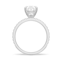 Load image into Gallery viewer, Pear-Shaped Pavé Band Moissanite Engagement Ring