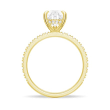 Load image into Gallery viewer, Pear-Shaped Pavé Band Moissanite Engagement Ring