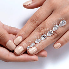 Load image into Gallery viewer, Pear-Shaped Pavé Band Moissanite Engagement Ring