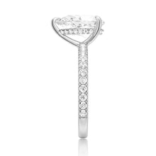 Load image into Gallery viewer, Pear-Shaped Pavé Band Moissanite Engagement Ring