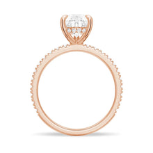 Load image into Gallery viewer, Pear-Shaped Pavé Band Moissanite Engagement Ring