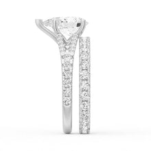 Load image into Gallery viewer, Pear Shaped Split-Shank Moissanite Bridal Set