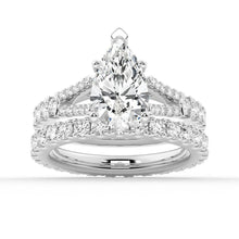 Load image into Gallery viewer, Pear Shaped Split-Shank Moissanite Bridal Set