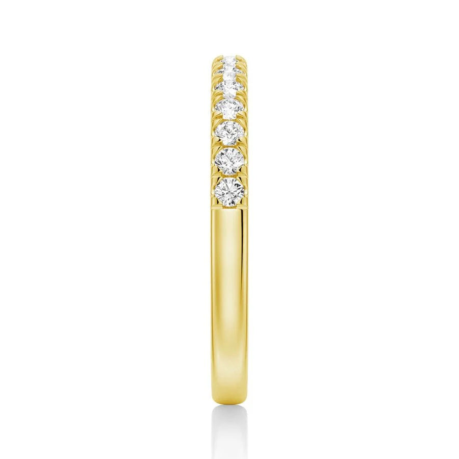 Petite French Pavé Moissanite Wedding Band | 1.4mm | Gold, Silver, Platinum